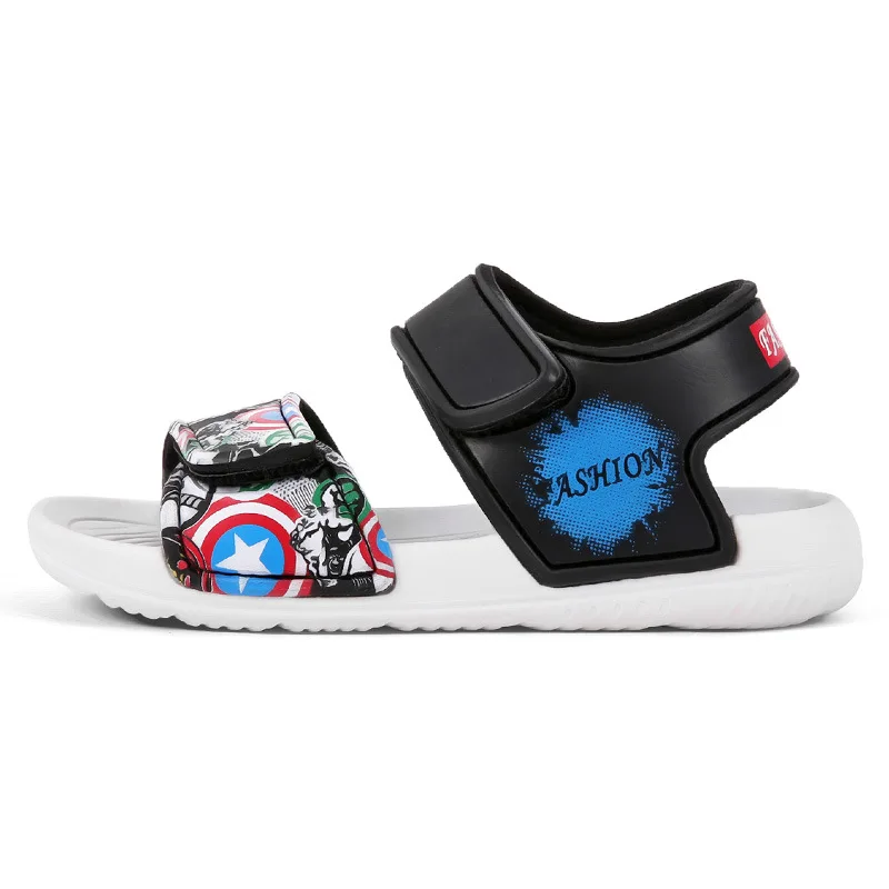 Summer Kids Girls Sandals Soft Non-Slip Beach Shoes Cartoon Mickey Spiderman Shark Children Boy Student Toddler Breathable Shoes