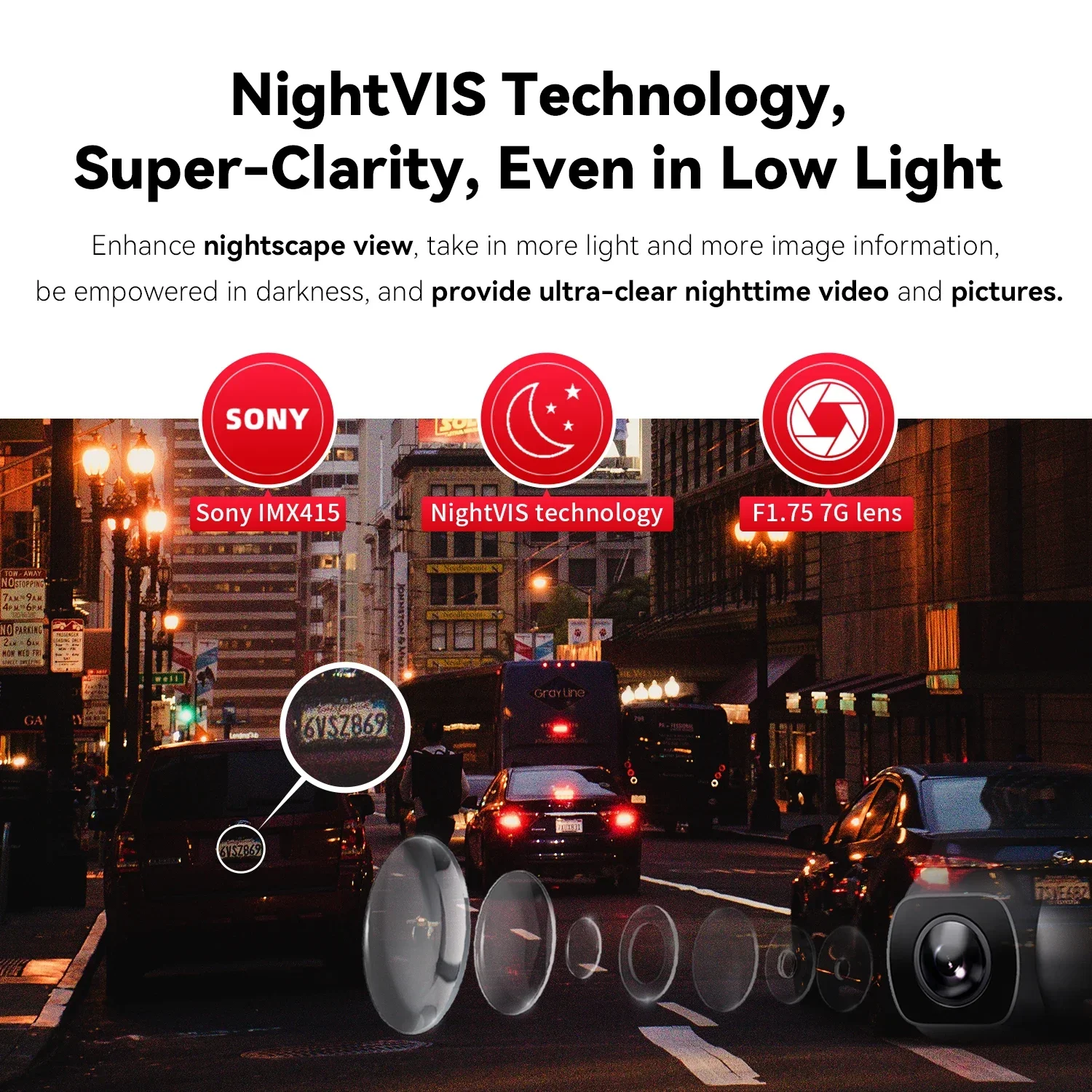 كاميرا داش كام DDPAI Dash Cam Z50 كاميرا أمامية وخ...