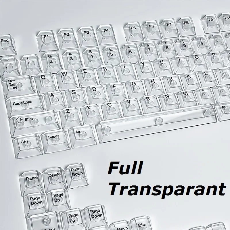 Enhanced Transparent Keycap Set for RGB Backlit Mechanical Keyboards - Over 130 Keys