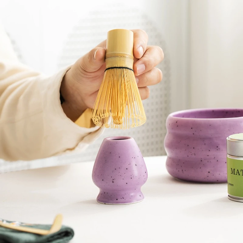 Complete Japanese Matcha Tea Set with Ceramic Bowl and Bamboo Whisk Chasen for Traditional Tea Ceremony Home Use