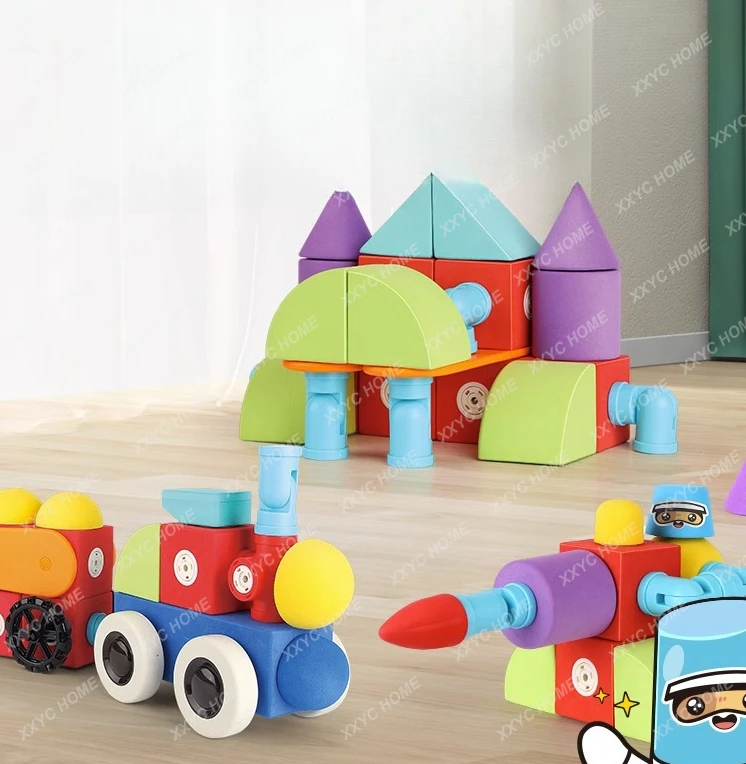

Magnetic Soft Building Blocks Magnetic Suction Large Particle Puzzle Assembled Boy Enlightenment Children's Toys