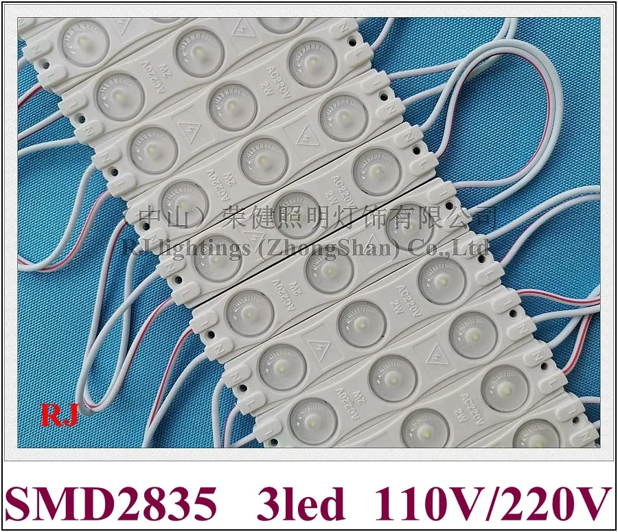 AC 220V / 110V input PVC injection LED light module for signs 2W 250lm SMD 2835 3 led IP65 85mm*18mm super bright