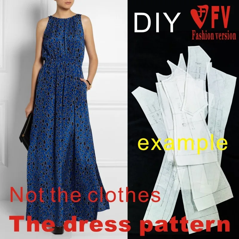 Clothing DIY The dress Dresses Sewing Pattern cutting drawing Women's Dress Sewing Template BLQ-82
