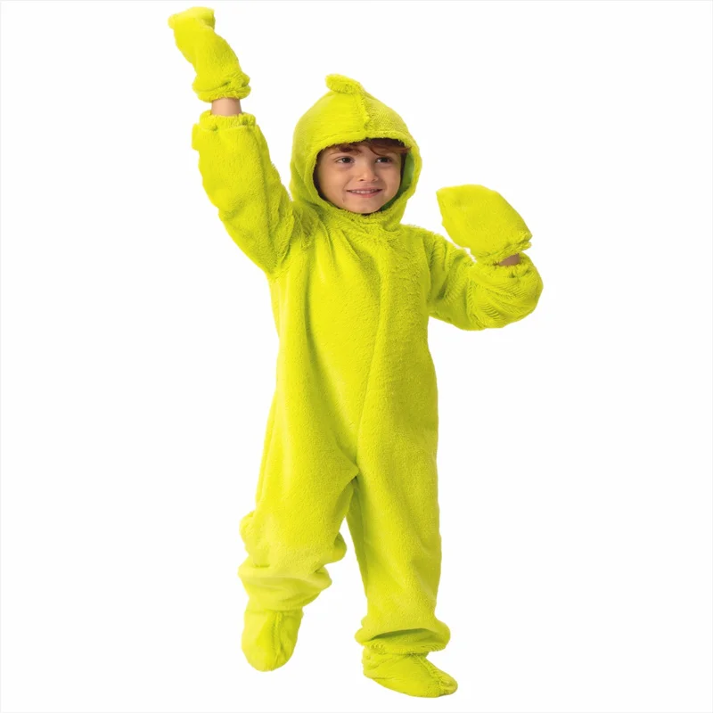 

Christmas Jumpsuits for Boys and Girls Green Hair Monster Stage Costume Autumn and Winter Plush Thermal Set Cosplay Costume
