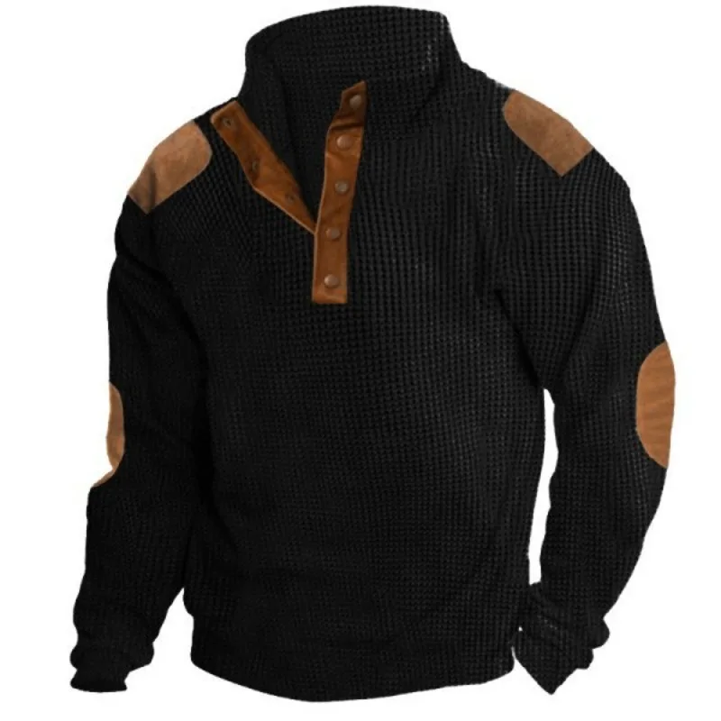 

3D digital hoodie men's American retro trend stand collar casual coat