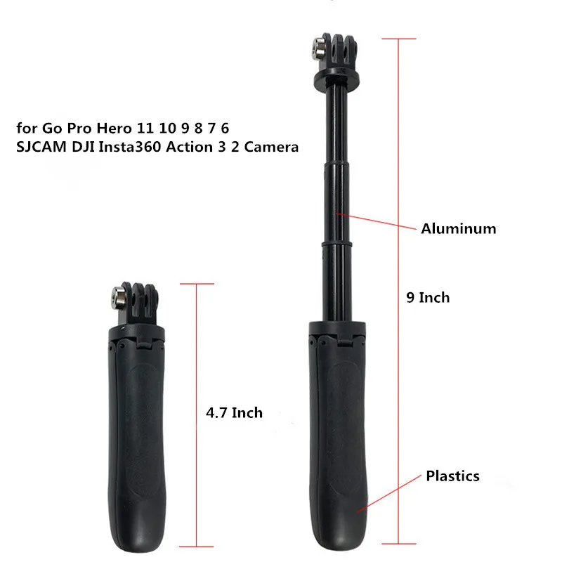 NEOSOU Mini Treppiede 360° Allungabile Per GoPro E Insta360 – Asta Selfie Tascabile Da 40 Cm