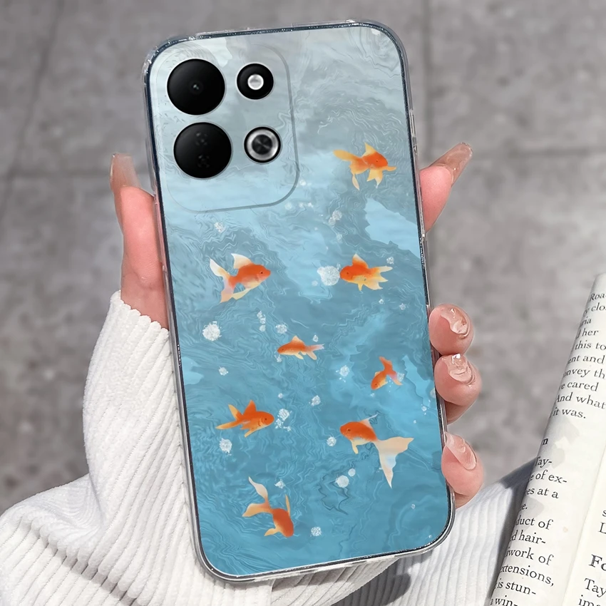 Sleeping Beauty Pattern Black Clear TPU Shockproof Phone Case - Lightweight Shell