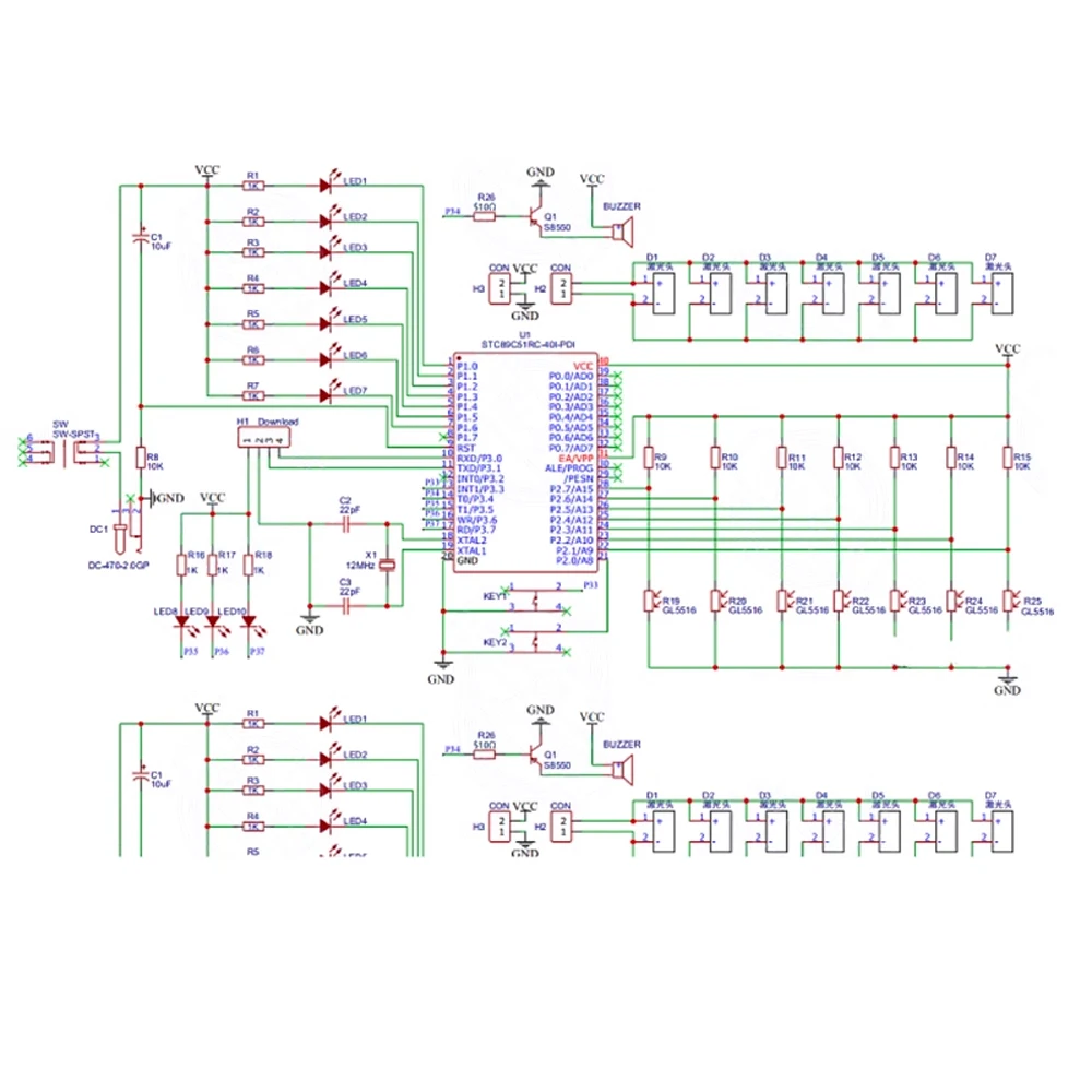 Aprendizagem Kit eletrônico com microcontrolador, DIY Kit