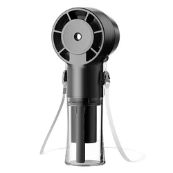 Portable USB Rechargeable Mini Humidifier Fan with Water Mist 기능 (Black)