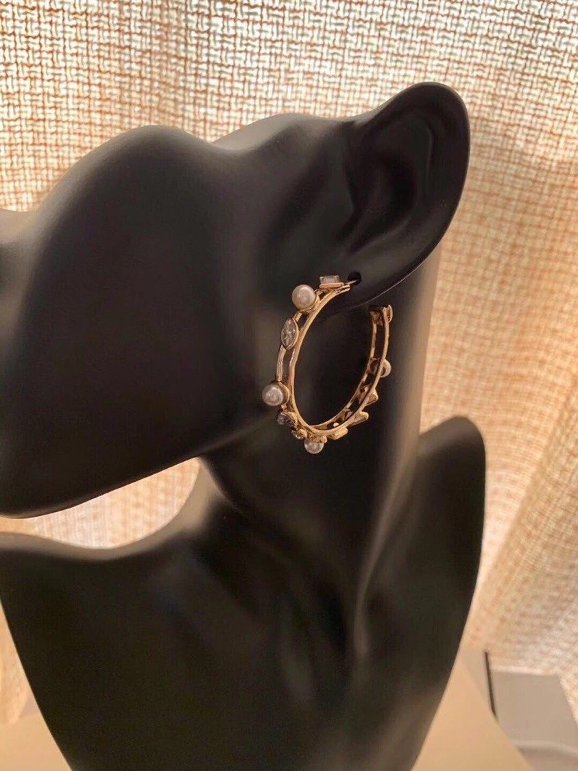 2022 Brand Trend Letter C Horse Eye Square Drill Ear Ring Water Drop Drill Pearl Imported Zircon Tassel Fashion Lovely R