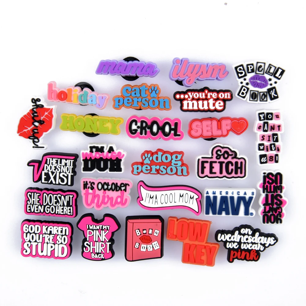 1Pcs Cool Words Doing Great Girls Croc Charms Shoes Accessories PVC JIBZ Buckle Charm for Croc Decorations Kids Party Gifts