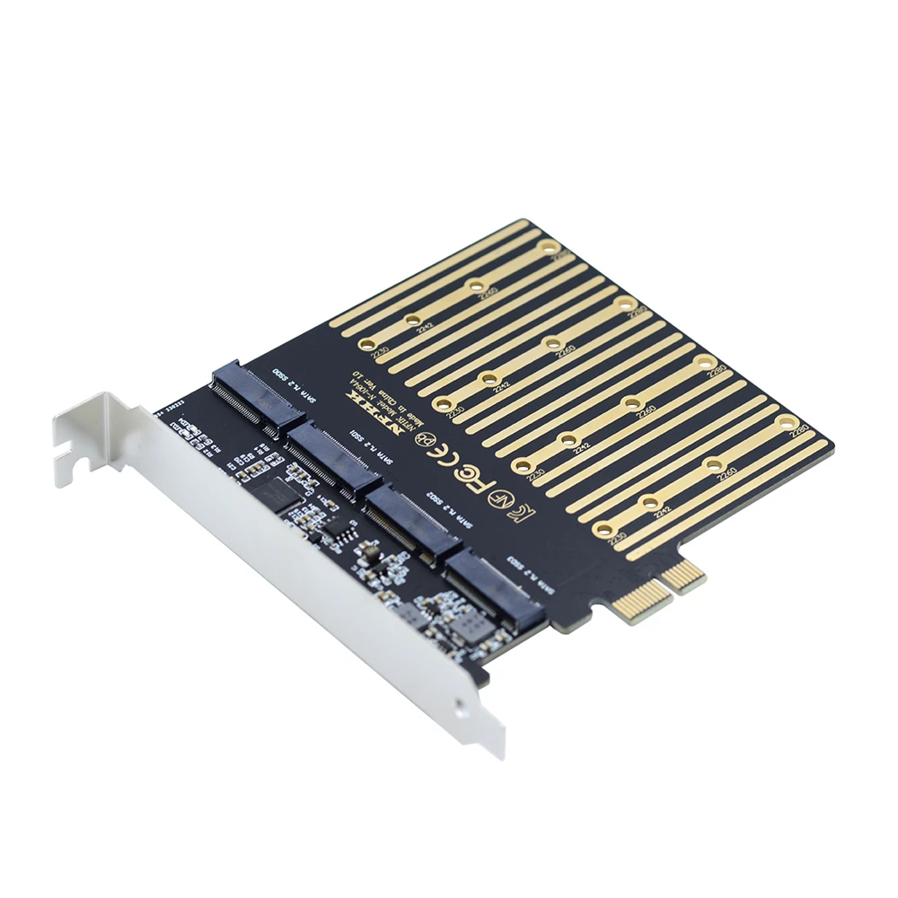 

Four SATA NGFF Key B+M SSD to PCI-E 1x Mainboard Desktop Adapter Converter SSD Card ASM1064 2280