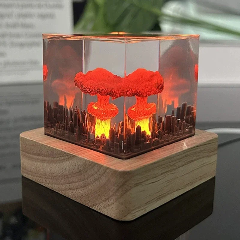 

Ядерный взрыв, гриб, облако, лампа из смолы, лава, USB, беспламенный 3D ночник, украшение для дома, гостиной, ремесла, рождественские подарки