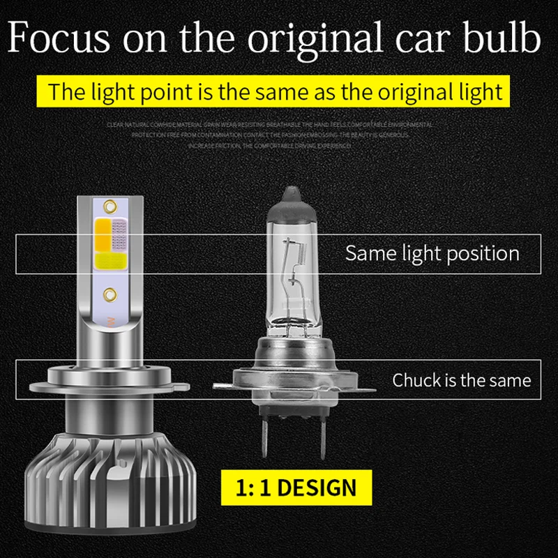 1 Pair Four Colors+Flash LED Car Headlight 10000LM Auto LED H4 H1 H3 H7 H8 H9 H11 H16 9005 HB3 9006 9012 HB4 3000K 6000K 10000K