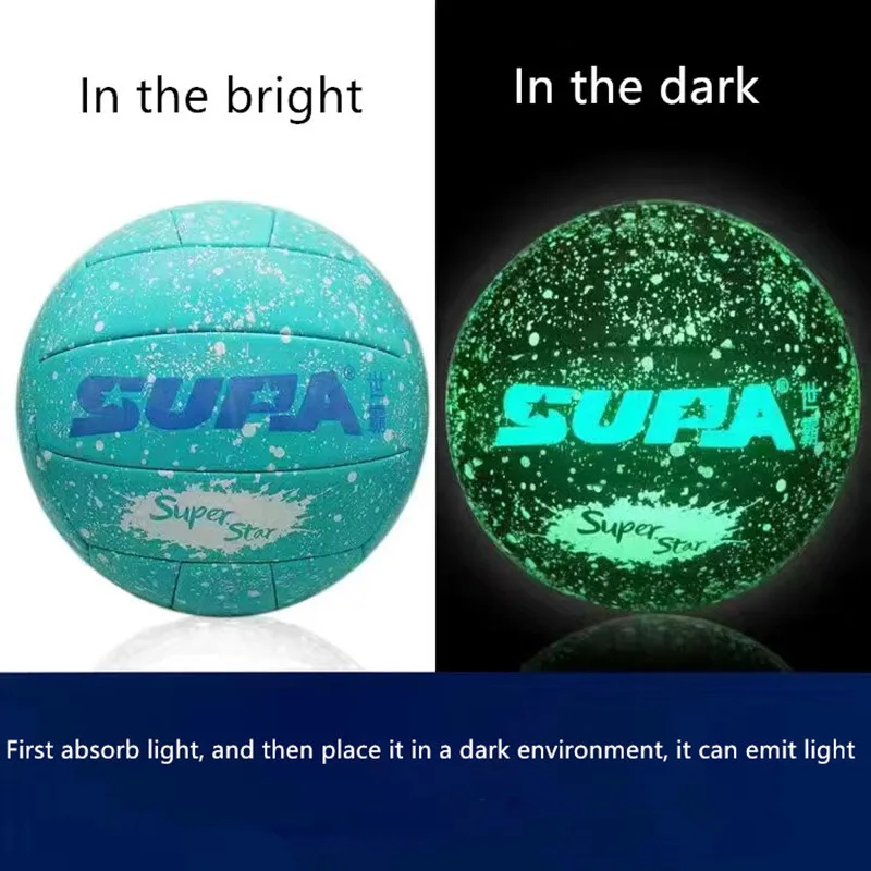 Glow In The Dark Volleyball Fluorescent Size 5 Frosted Texture Training Match Ball Adults Birthday Gift Shining PU Volleyball volleyball ball volleyball trainer