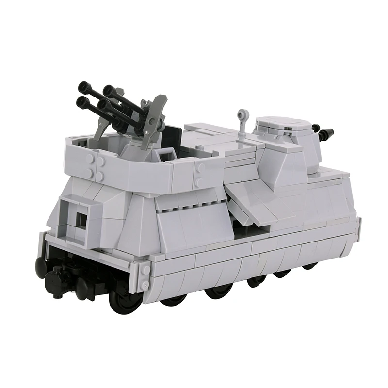 City Military Tank Destroyer Armored Vehicle Artillery Train Building Blocks - High-Tech DIY Toy Set