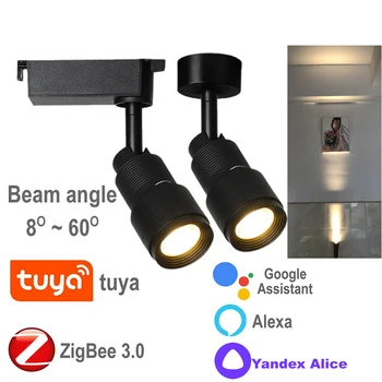 Zigbee 투야 스마트 홈 스팟 LED 트랙 조명, 조도 조절 천장 램프, 앨리스 어시스턴트, 알렉사 줌 레일 LED 조명, 고정장치 주방