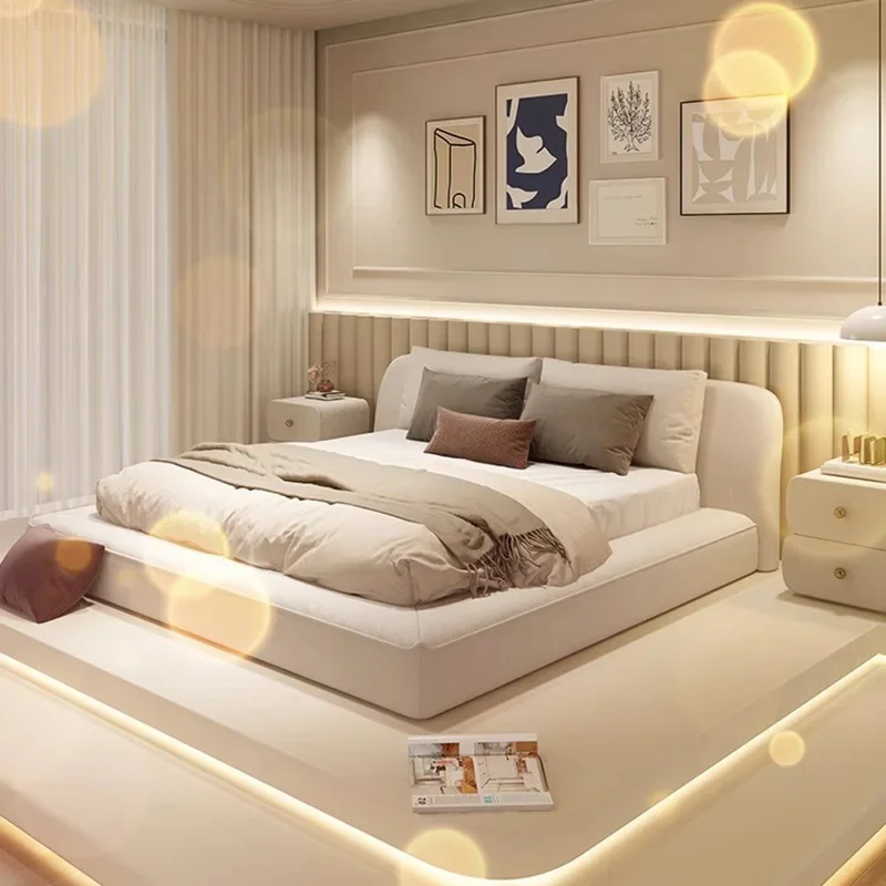Lit de mariage multifonctionnel minimaliste moderne, chambre à coucher, espace de rangement, meubles de maison, taille Queen 1 Lit de mariage multifonctionnel minimaliste moderne, chambre à coucher, espace de rangement, meubles de maison, taille Queen 1