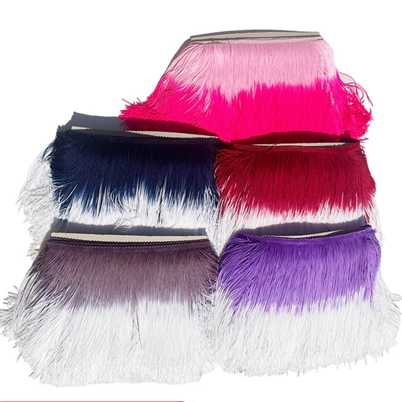 20cm 10meters Colorful Tassel Fringe Trimming for Clothing Sewing Latin Dress Stage Home Decoration Lace Trim DIY Accessories