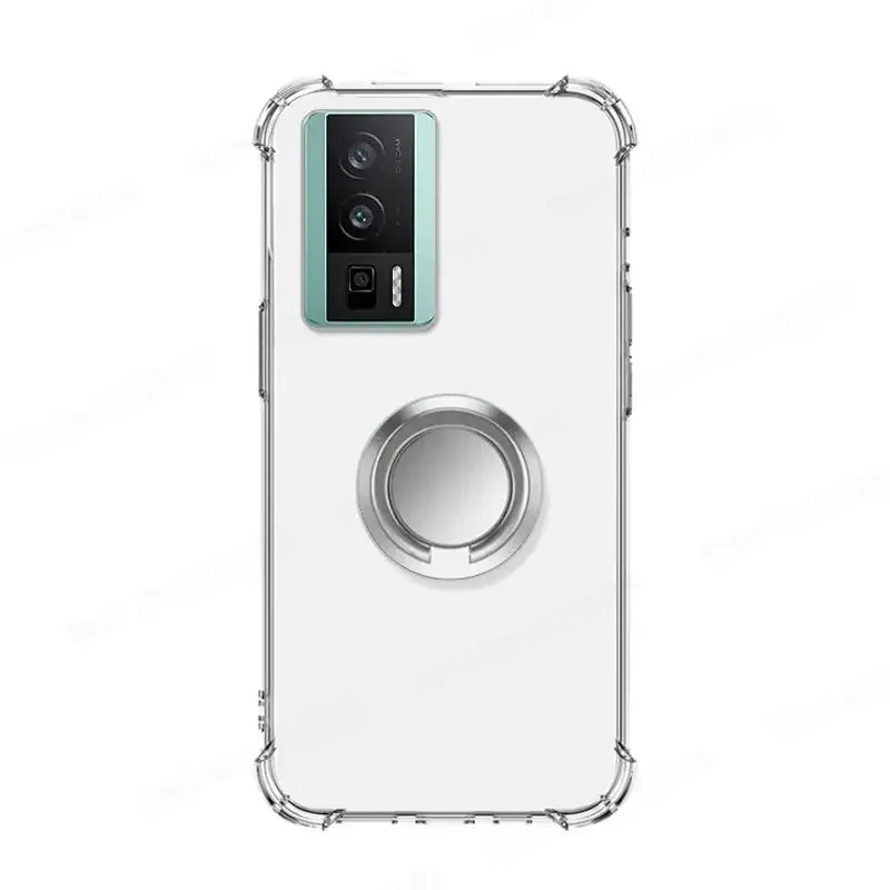 Clear Transparent Soft Case with Ring Stand Holder