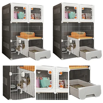Indoor DIY Metal Cat Villa Cage 1