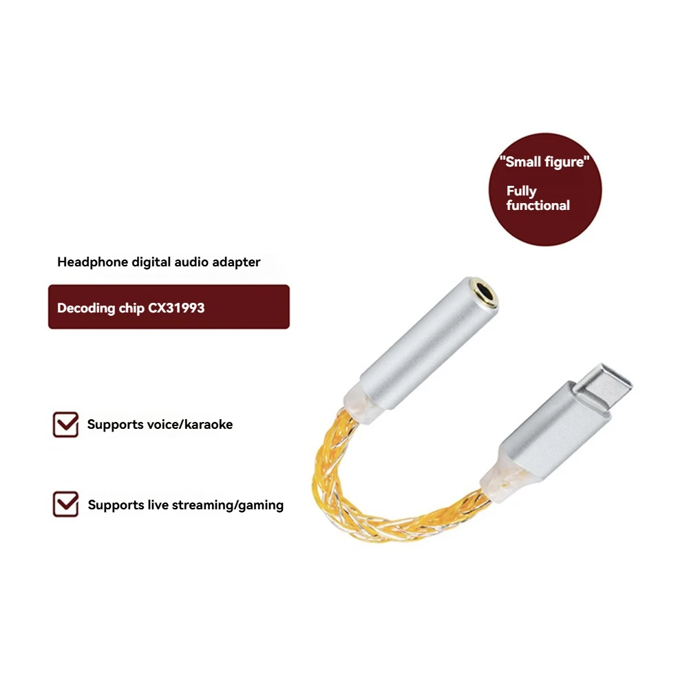 (A75T) JM6 Type-C 3.5mm CX31993 디지털 오디오 디코딩 휴대용 앰프 Hifi DAC 모바일 USB Type C 3.5mm 어댑터 A