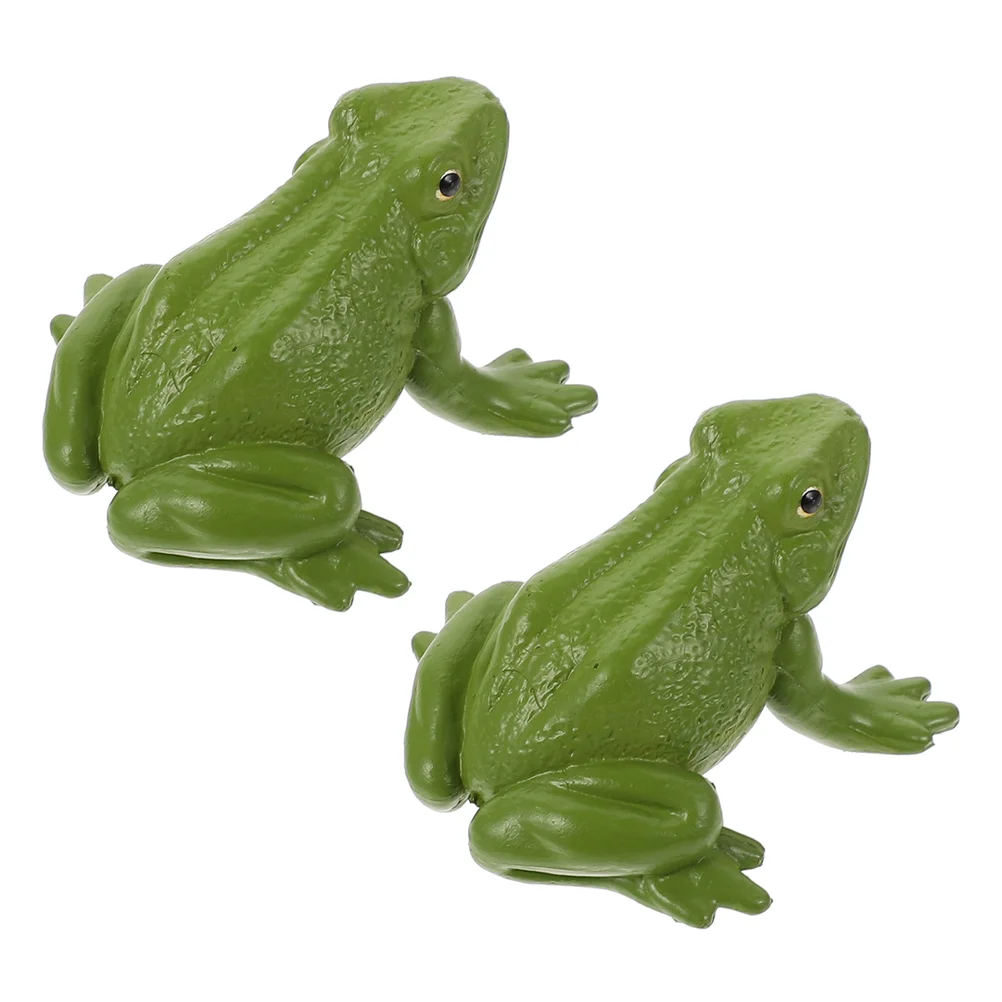 

2 Pcs Frog Model Wear-resistant Frogs Decor Children Accessory Figurines Supply Interesting Figures Plastic Models