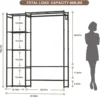 Wardrobe Closet, Portable Clothing Rack for Hanging Clothes, Free Standing Closet Organizers and Storage System with 4 Tiers She 6