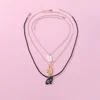 3 Pcs/set Sun Moon Star Pendant Necklace For Women Best Friend Forever Friendship BFF Necklace Adjustable Geometric Jewelry Gift 5
