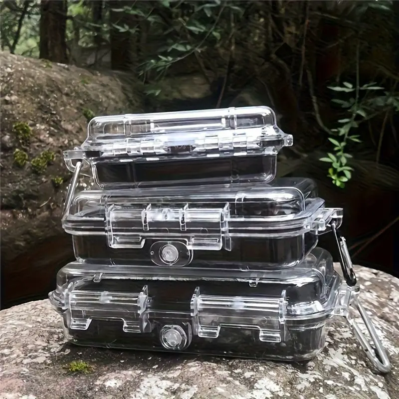 충격 방지 하드 캐리 방수 투명 도구 보관 상자 충격 방지 밀봉 안전 상자 걸이 링 공구함 C