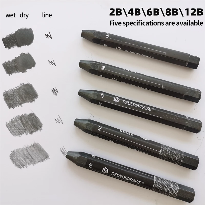 Sketch Pencils Sketch Drawing Tools Sketching Pen Set Sketching Pens 1Pcs Water Soluble Graphite Rod Pencil 2B 4B 6B 8B 12B Graphite Sketching Shading Painting Pen Art Supplies