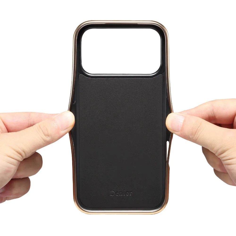 Premium Waxed Full-Grain Leather Case with Anti-Fingerprint Metal Frame & Hybrid Protection