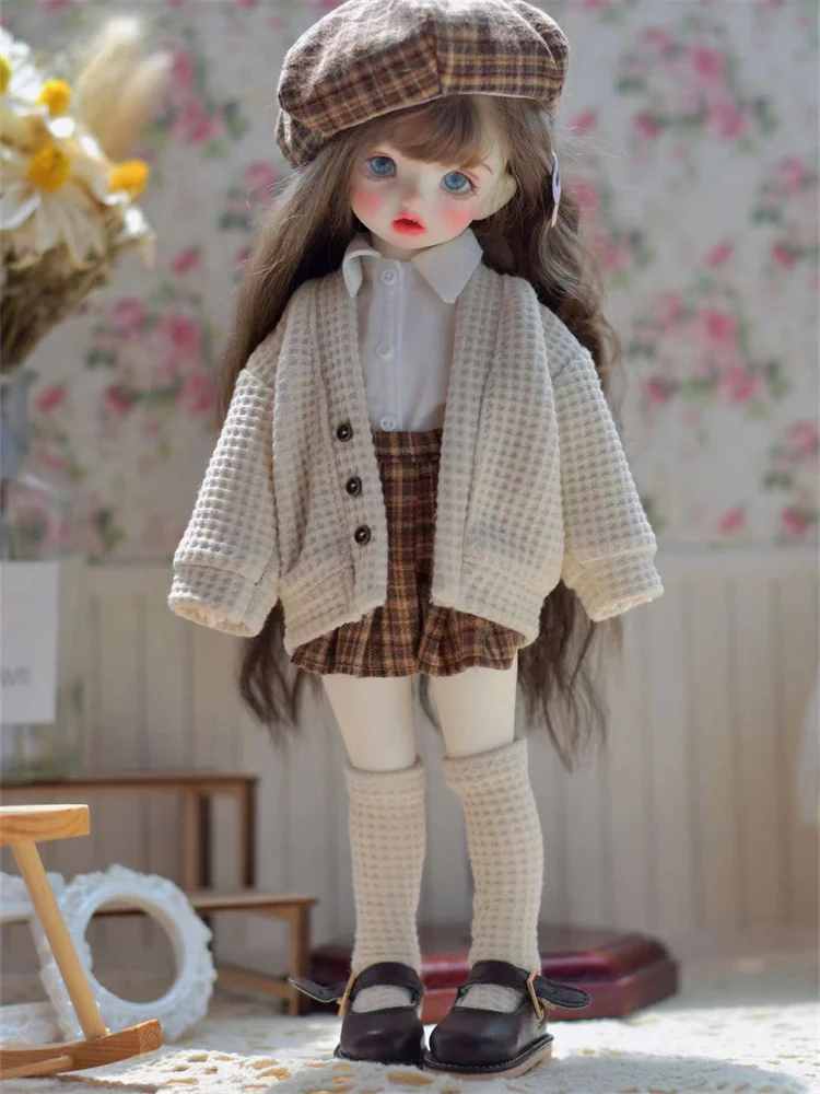 

New Arrival Doll Clothing Sweet Cute Beret White Shirt Pleated Skirt Suit for MSD YOSD Doll 1/6 1/4 BJD Doll Dress Accessories