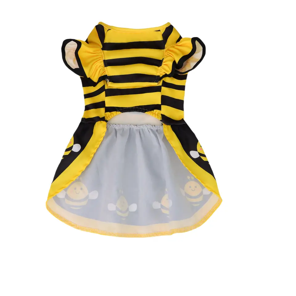 Dog Dress Cute Bee, Pet Bee Costumes, Yellow Cartoon Bumble Dog Dress Cute Bee, Pet Bee Costumes, Yellow Cartoon Bumble