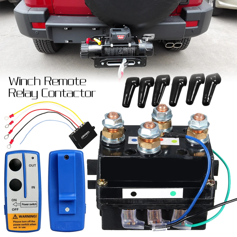 

12V 250/400A Winch Remote Contactor Winch Control Solenoid Relay Twin Wireless Remote Recovery Car Motorcycle Accessories