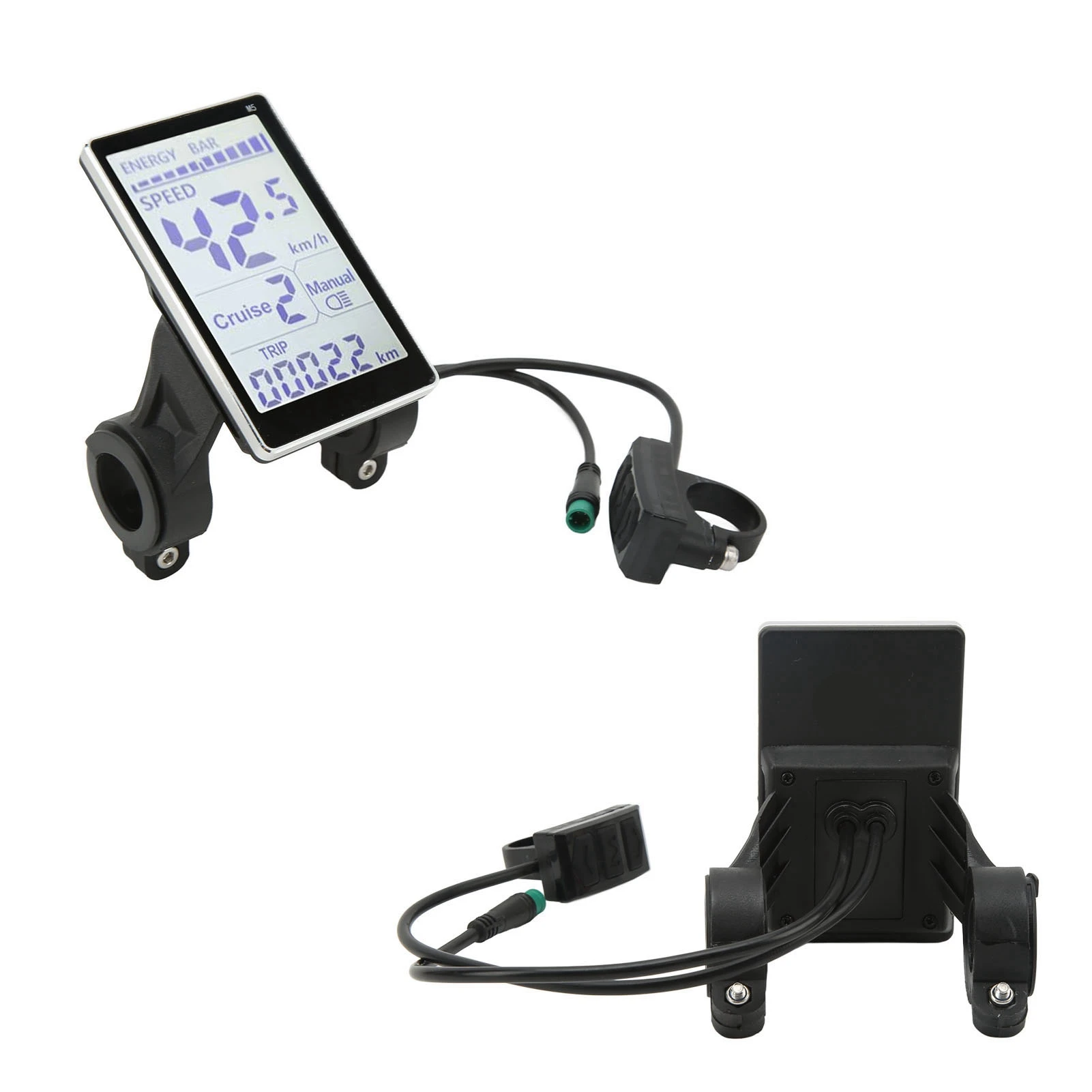 Electric Bike LCD Meter 5 Pin 24V 36V 48V 60V Universal E Scooter M5 LCD Panel Screen for 31.8 22.2mm Electric Bikes