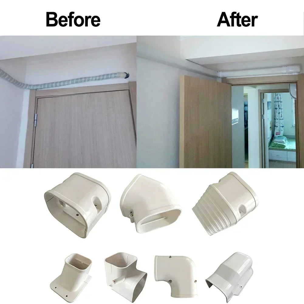 Ducting Ventilation Cover Air Vent Cover Coupling End Cap Cover Indoor Outdoor 135&deg;Flat Elbow