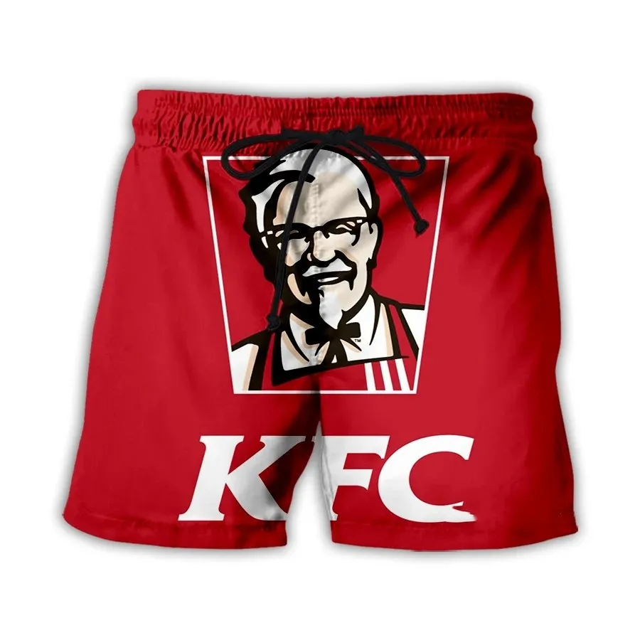 New Summer 3D Print KFC Beach Causal Clothing Fashion Men Women Shorts Plus Size S-7XL Streetwear Kids Pants Cargo  Tiki