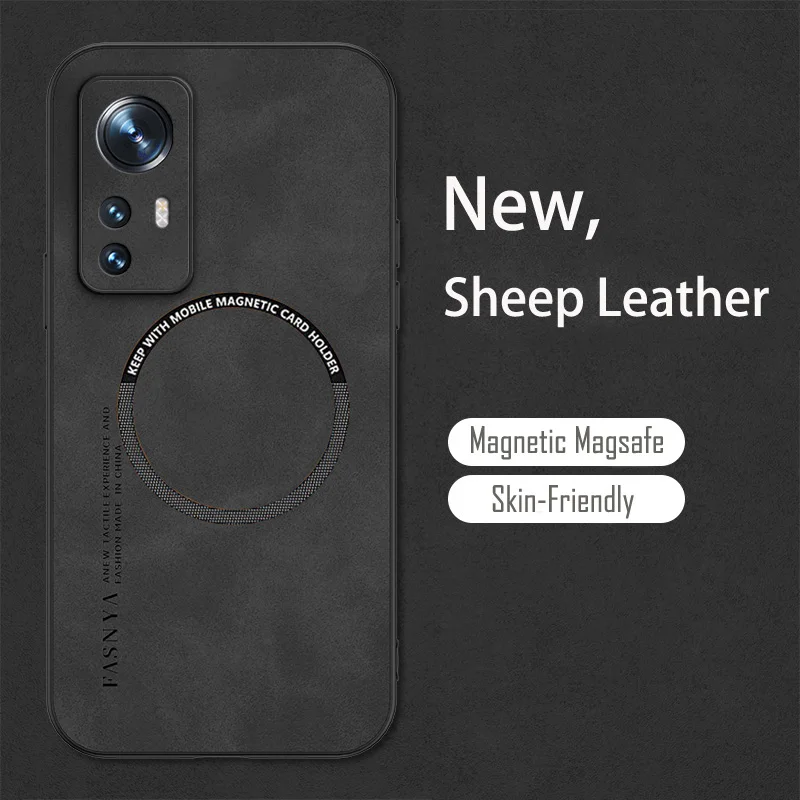 Vintage Sheepskin Leather Magnetic Phone Case Cover