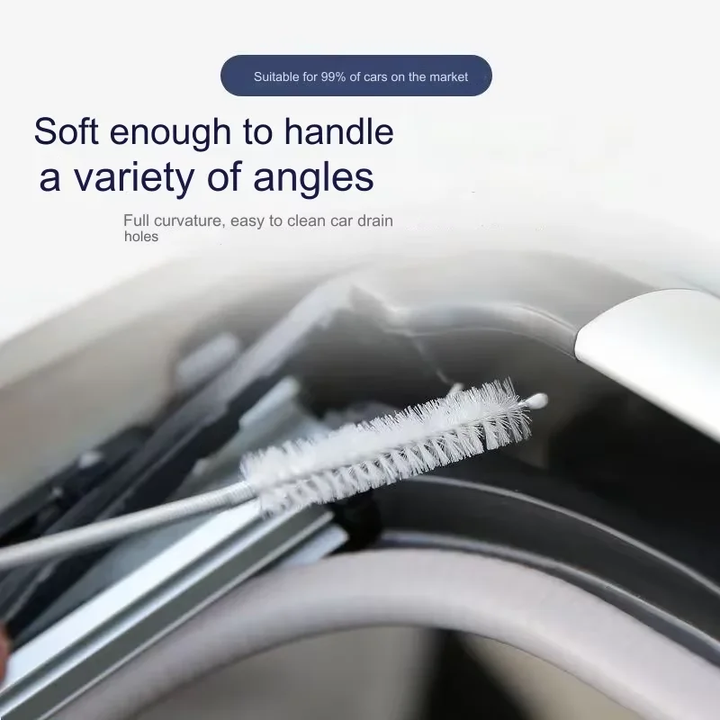1 pair auto sunroof drain remover Flexible pipe cleaning kit Car 1.5m brush / 550ml water ejector Clean car drain hole tools set 6
