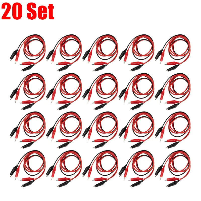 1-20Set Red Black Alligator Clips DIY Test Leads Double-ended Crocodile Test Clips for Multimeter Measure Tool Lead Connector image 11
