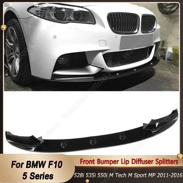 For BMW 5 Series F10 535i 528i M Sport 2011 2012 2013 2014 2015 2016 Front  Bumper Lip High Quality ABS Glossy Black Body Kit - AliExpress