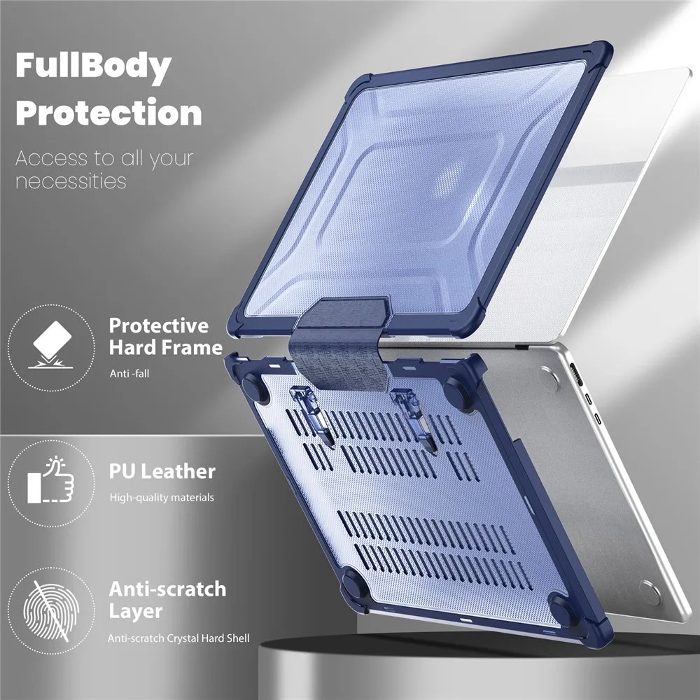 Concha Protetora para Macbook Air 13 Pro 13 m1 Chip m2 14 16 Estojo Protetor Choque Resistência Tampa do Laptop 13.6 15 2023 - Imagem 5
