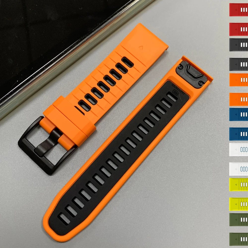Silicone QuickFit Release Watch Band - Soft Strap Bracelet, 22mm and 26mm