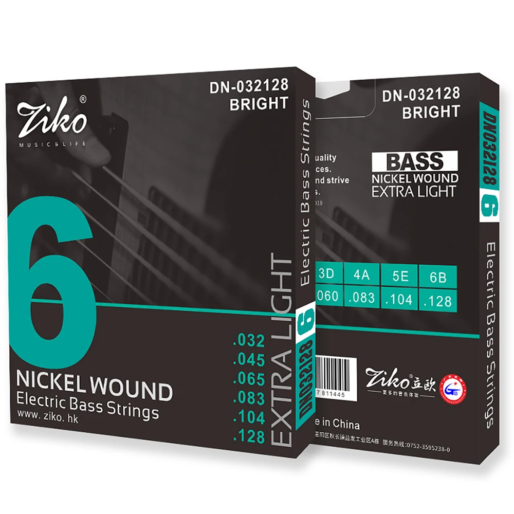 

ZIKO 6 Strings Bass Electric Guitar Strings Strings Nickel Wound Hexangon Alloy Core Electric Guitar Bass String Stringed Parts