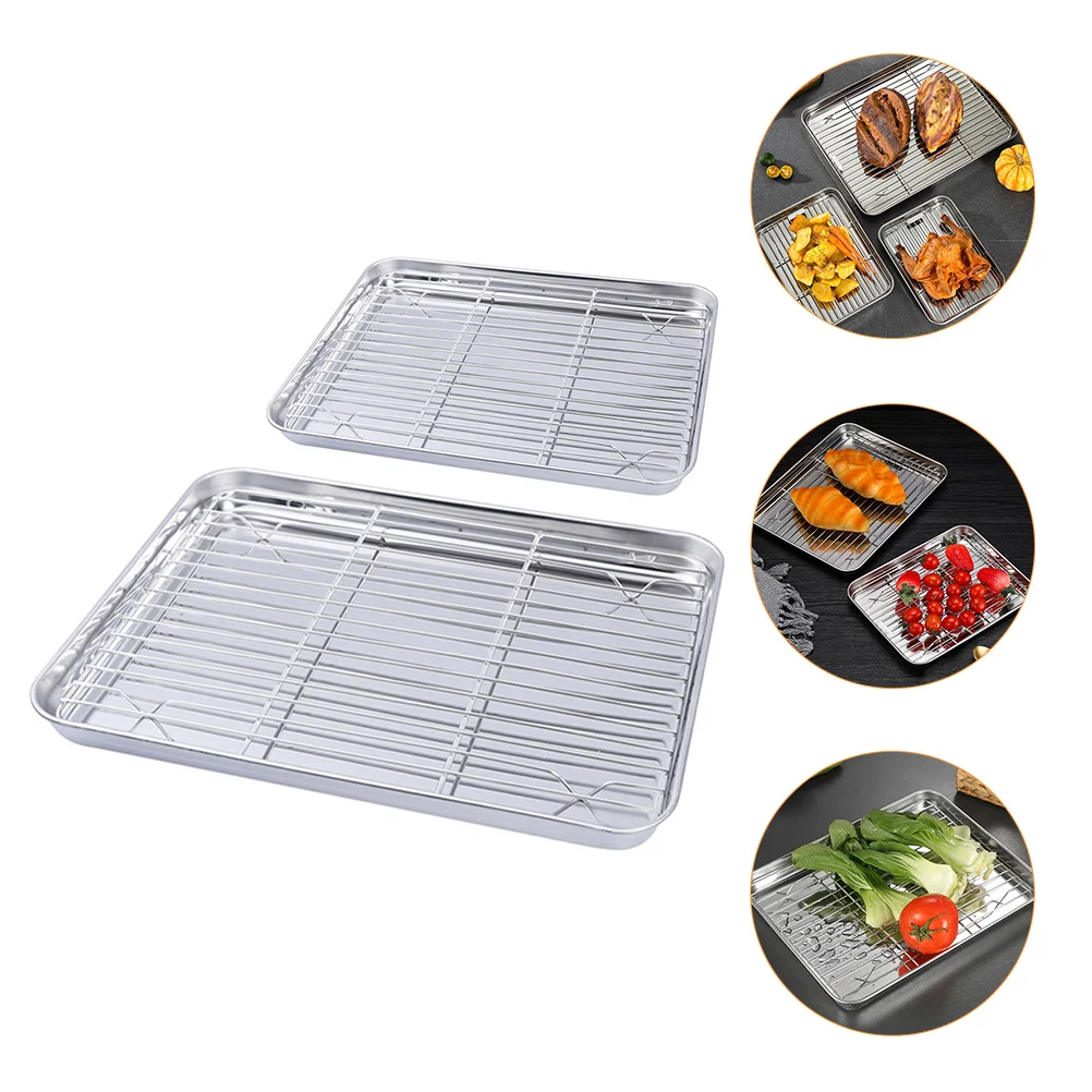 

2 шт., поддоны для барбекю, из нержавеющей стали