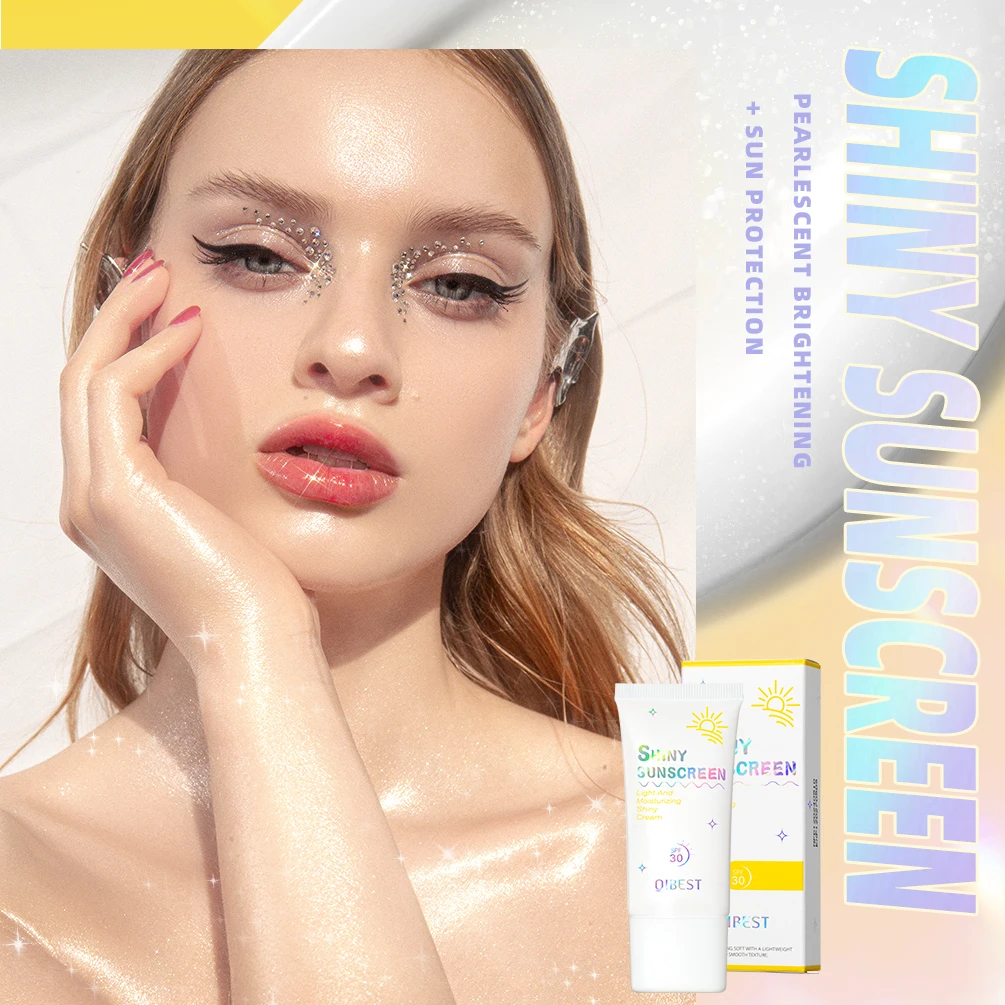 Facial Sunscreen Oil-Control Glitter Sun Cream Sunblock Skin Protective Refresh Sun Block Anti Aging Concealer Makeup Foundation leg makeup concealer face foundation makeup