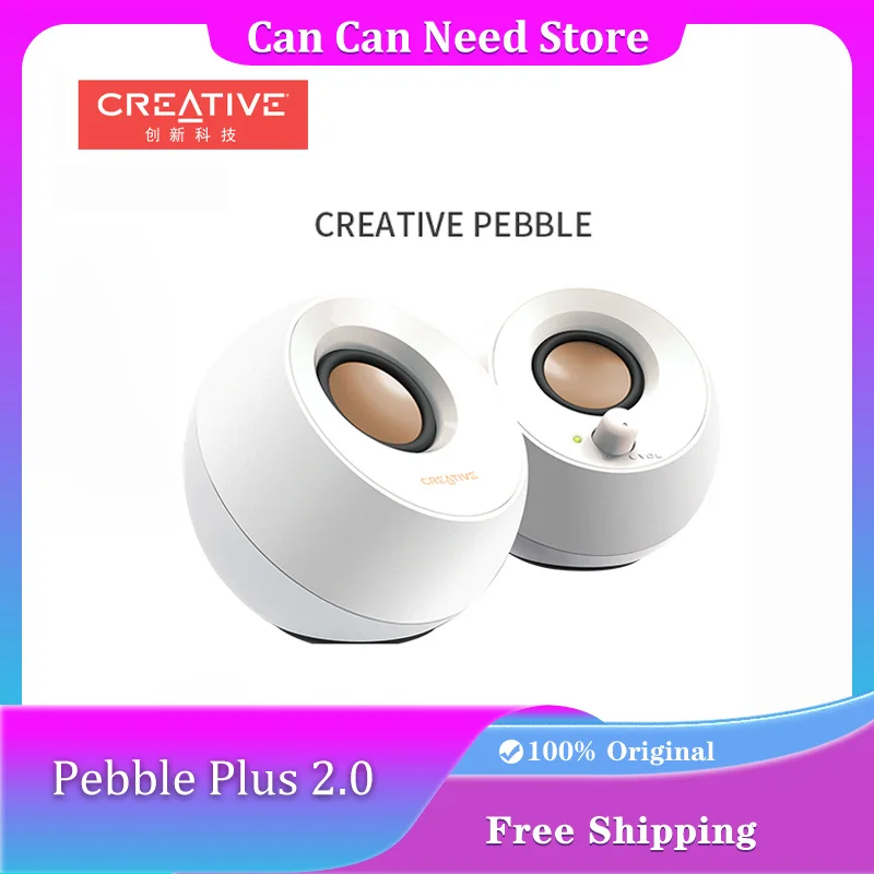 Computer Speakers Creative Pebble Plus 2.0 Speaker Wired Pebble Desktop Speaker 3d Surround Subwoofer