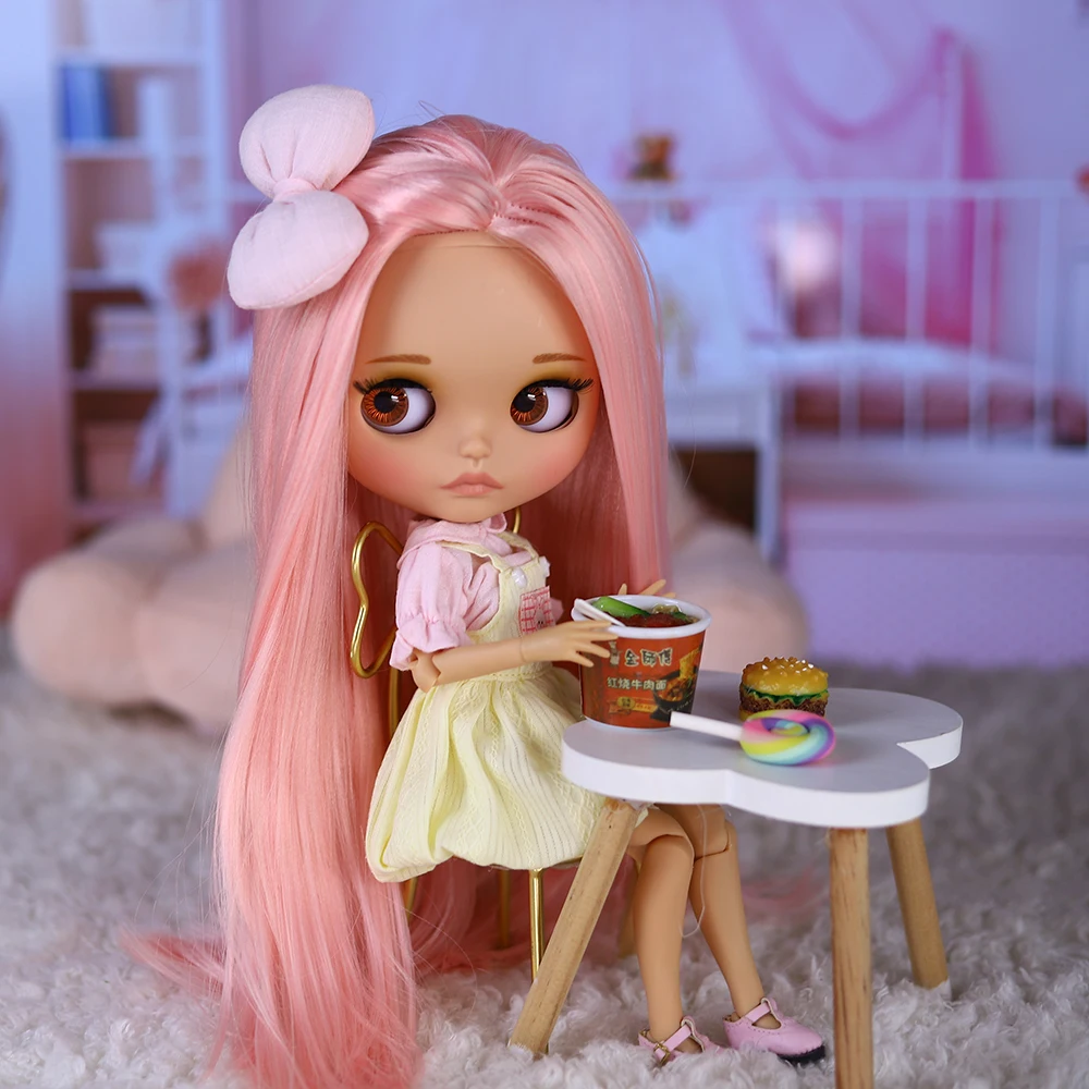 ICY DBS Blyth Puppe BJD Gelenkkörper Braune Haut Mattes Gesicht Niedliche Schleife Puppe 1/6 30cm Mädchen Geschenk Anime SD