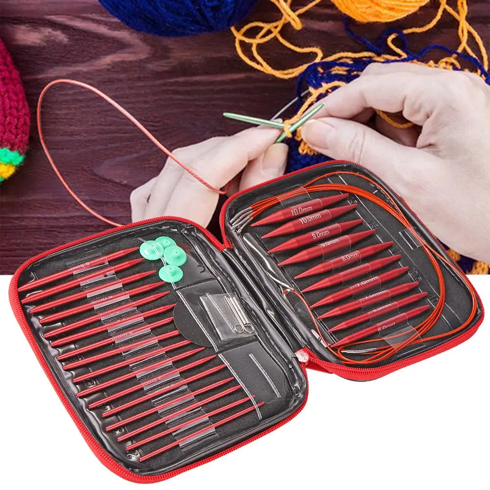 

13 Pairs Knitting Tools Sweater Needles 3.0-10mm Aluminium Hand Sewing Crochet Knit Set DIY Knitting Tools Kits